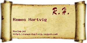 Remes Hartvig névjegykártya